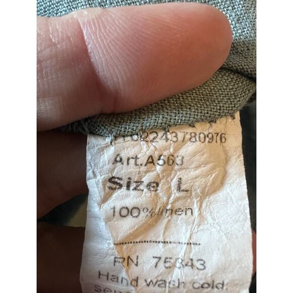 Stella Martini M Linen Dress Lagenlook Made in Italy Green Sleeveless A-Line - Picture 7 of 7